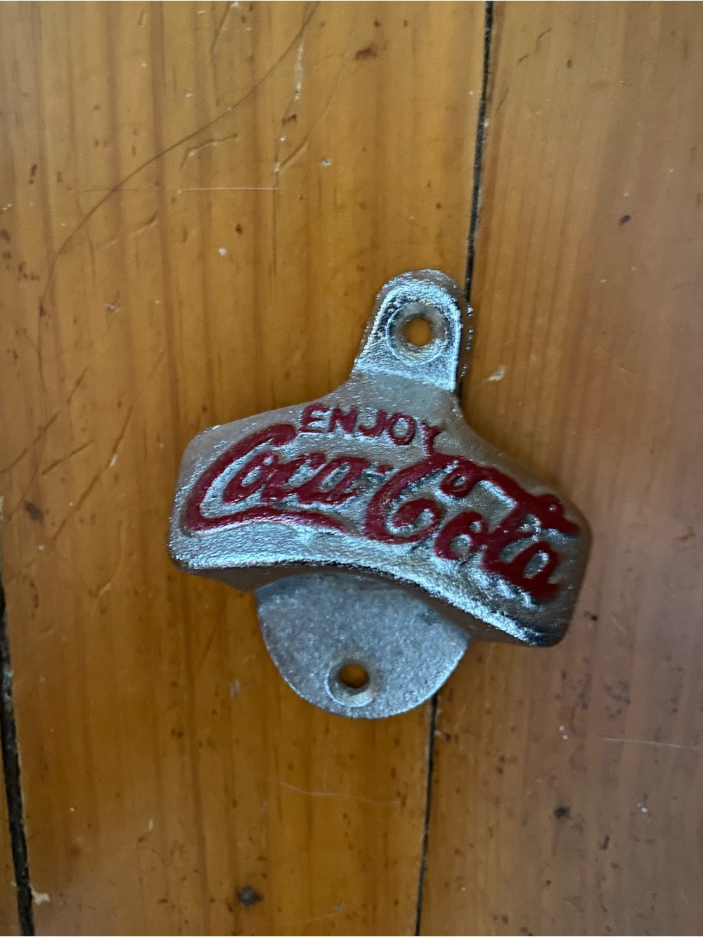 Enjoy Coca Cola Silver and Red Wall-Mount Bottle Opener RETRO Coke classic metal